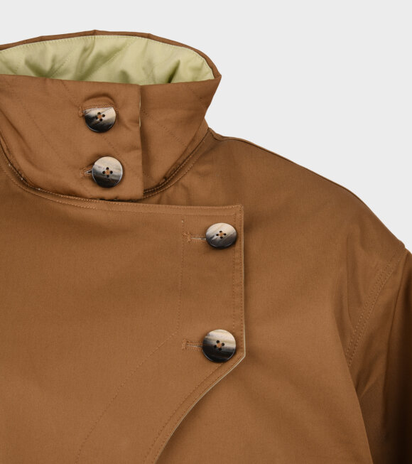 Ganni - Asymmetric Short Coat Brown