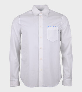  Pocket Logo Shirt White/Light Blue