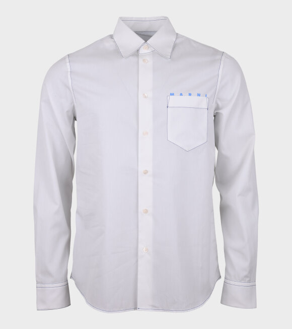 Marni - Pocket Logo Shirt White/Light Blue