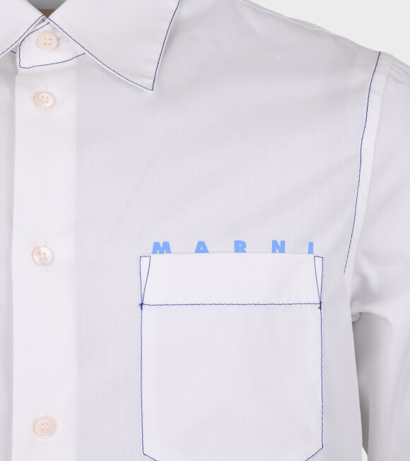 Marni - Pocket Logo Shirt White/Light Blue