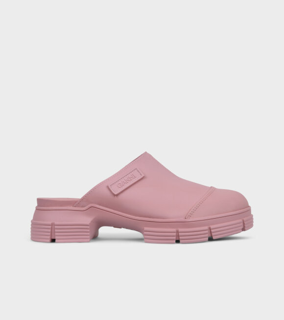 Ganni - Rubber City Mules Pink Nectar