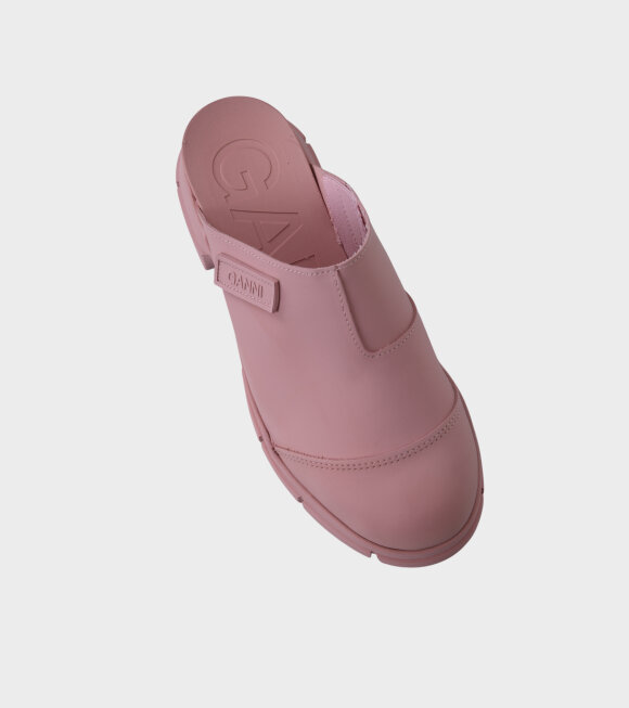 Ganni - Rubber City Mules Pink Nectar