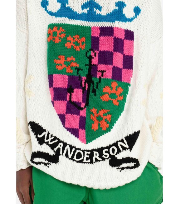 JW Anderson - Hand Knit Mock Neck Jumper Off-white