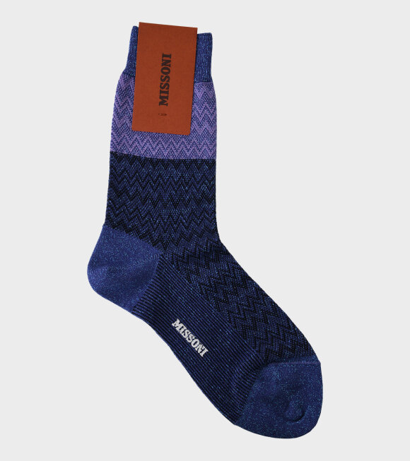 Missoni - Glitter Zig Zag Socks Purple
