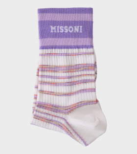 Striped Logo Socks Purple