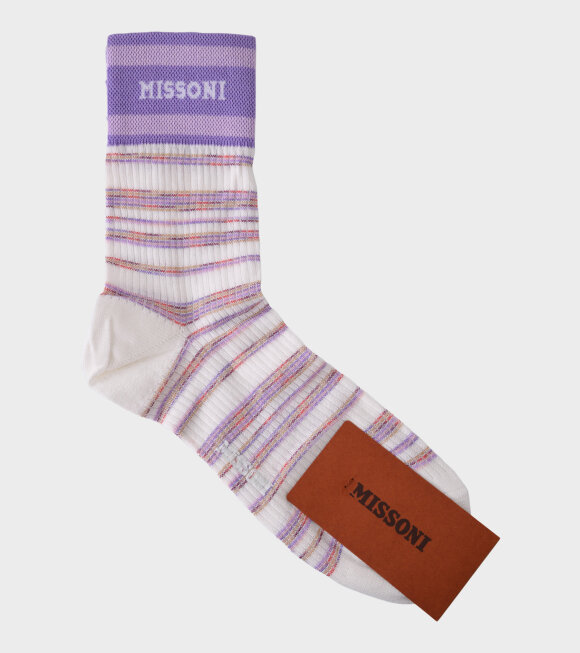 Missoni - Striped Logo Socks Purple
