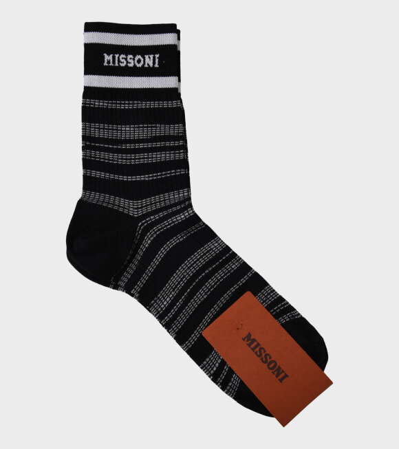 Missoni - Striped Logo Socks Black