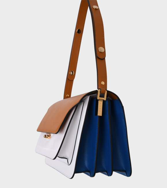 Marni - Medium Trunk Saffiano Bag Orange/White/Blue
