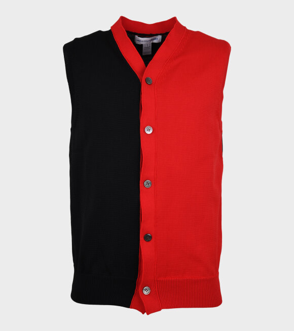 Comme des Garcons Shirt - Cardigan Vest Black/Red
