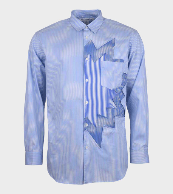 Comme des Garcons Shirt - Zig Zag Classic Shirt Striped Blue