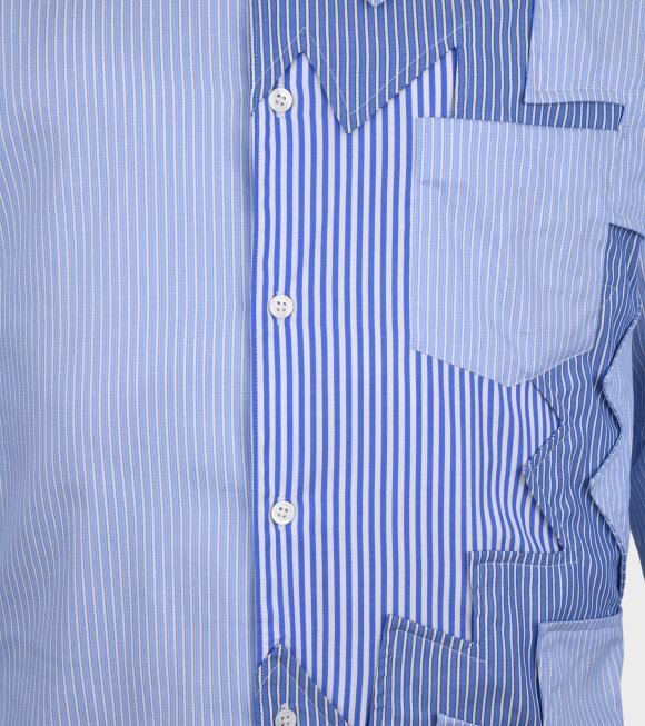 Comme des Garcons Shirt - Zig Zag Classic Shirt Striped Blue