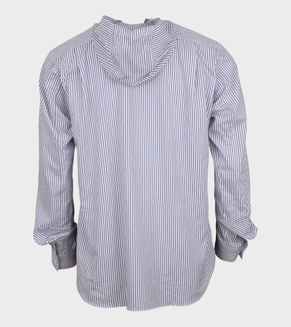 Comme des Garcons Shirt - Striped Hooded Shirt White/Black