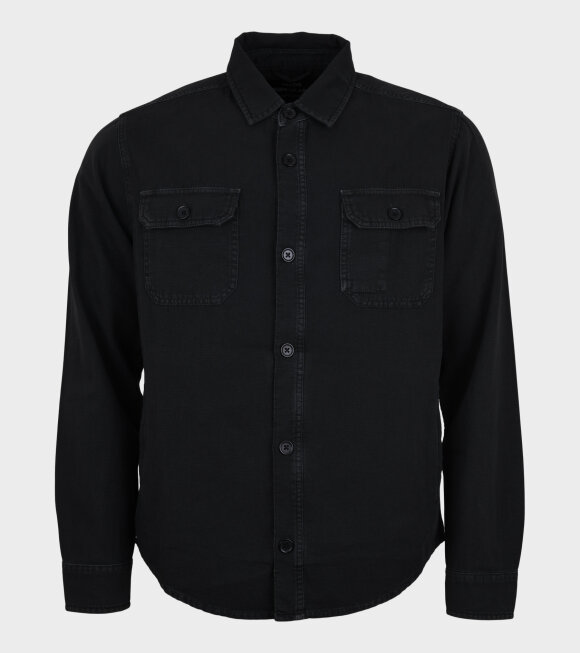 Mads Nørgaard  - Dyed Canvas Stern Shirt Unexplored Black