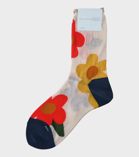 Hansel from Basel - Floral Socks Ivory/Multicolor