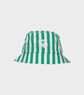 Striped Bucket Hat Green/White