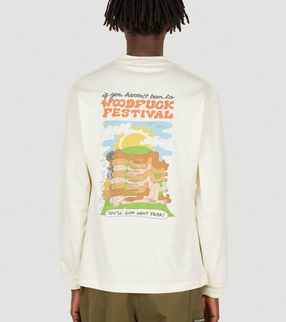 Carne Bollente - Woodfuck Festival L/S T-shirt Off-white