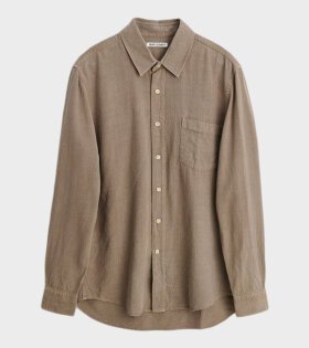 Classic Shirt Swamp Brown Silk Noil