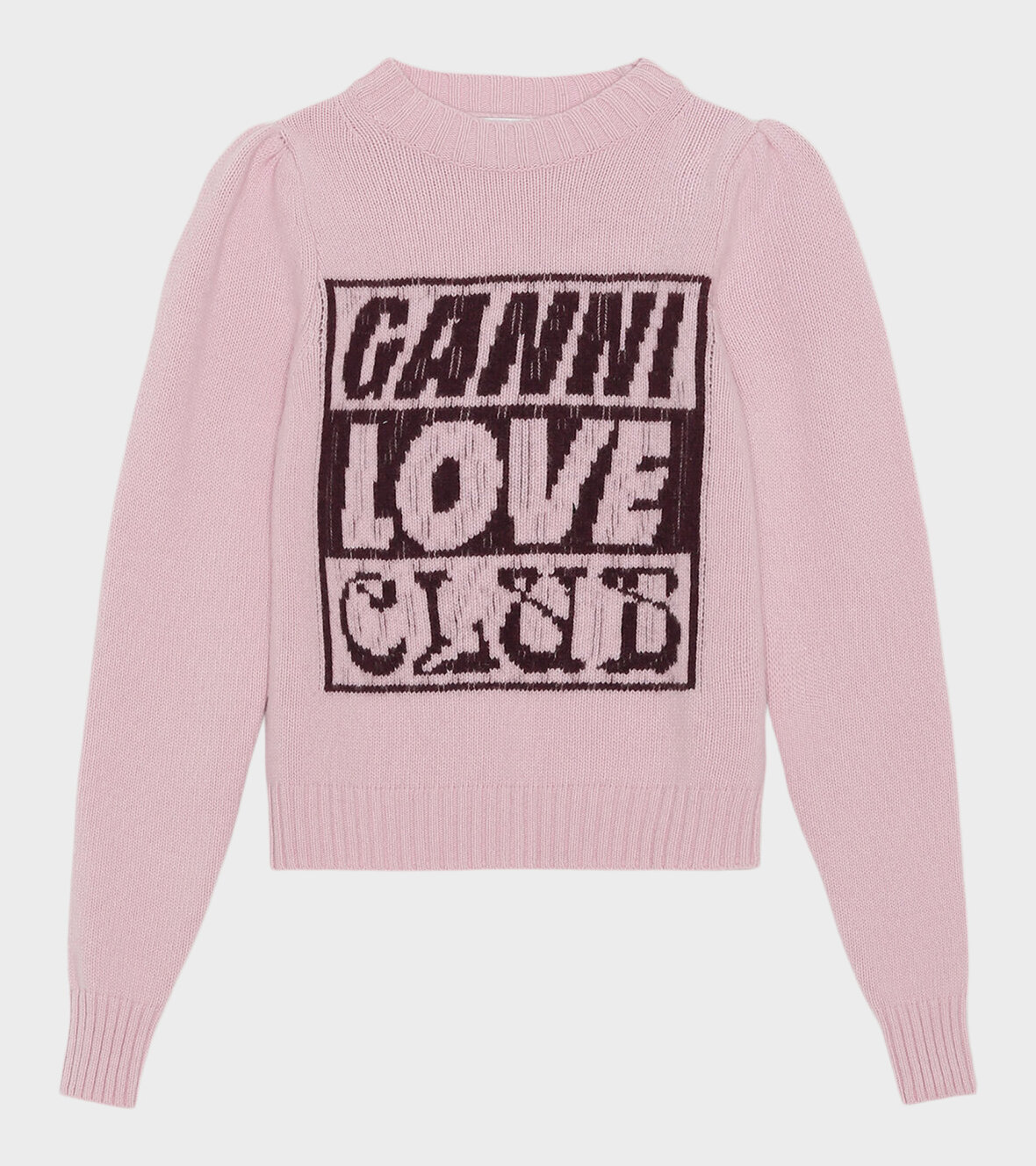 Adams Ganni Graphic Wool Sweater Pink Lavender