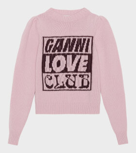 Graphic Wool Sweater Pink Lavender