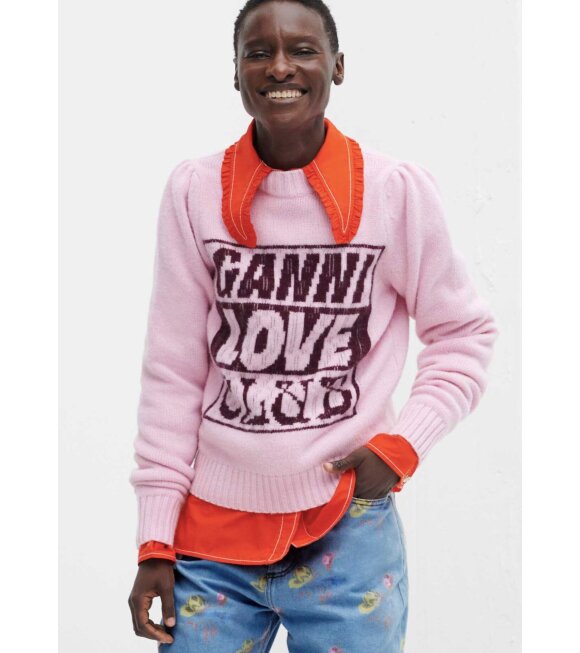Ganni - Graphic Wool Sweater Pink Lavender