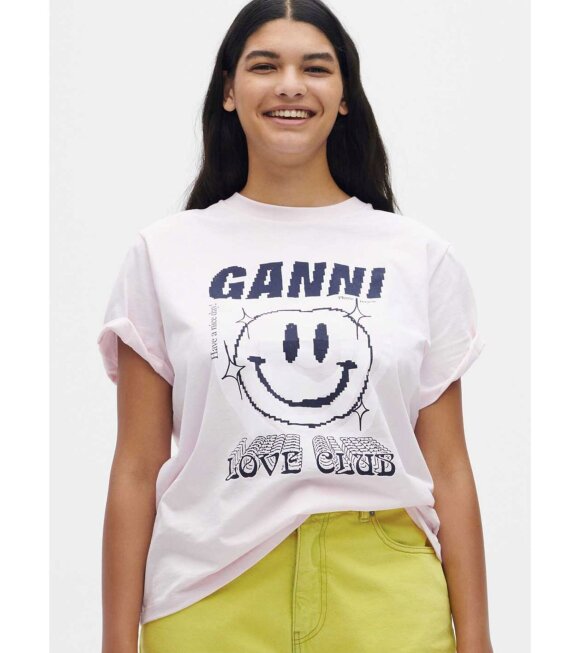 Ganni - Love Club T-shirt Light Lilac