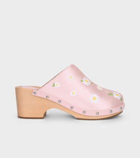 Mathilda Embroidered Daisies Clogs Pink