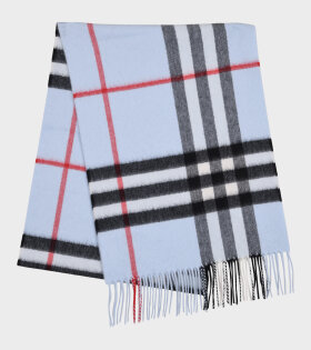 Giant Check Scarf Pale Blue