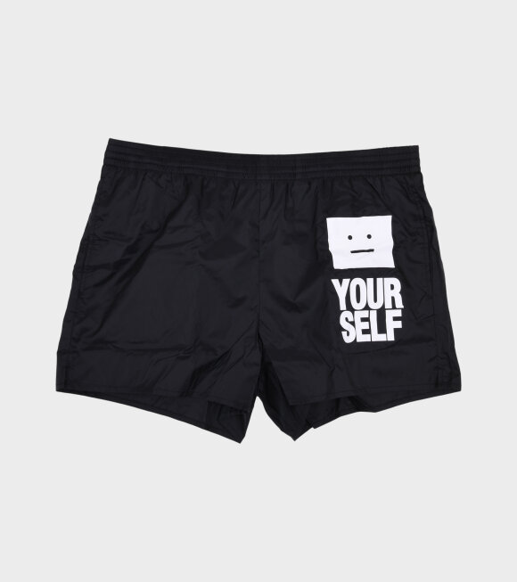 Acne Studios - Face Your Self Swim Shorts Black
