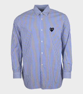 M Black Heart Striped Shirt White/Blue