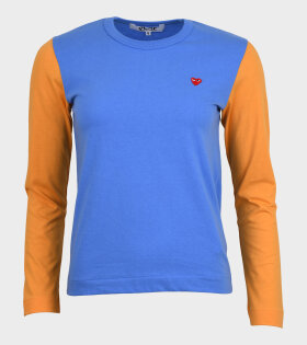 W Small Heart LS T-shirt Blue/Orange