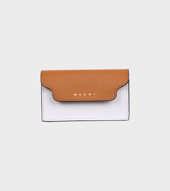 Marni - Saffiano Business Card Case Orange/White/Blue