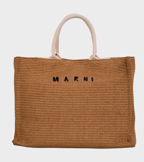Marni - Large Raffia Tropicalia Bag Brown