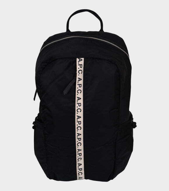 A.P.C - Logo Stripe Backpack Black