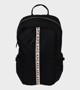 Logo Stripe Backpack Black