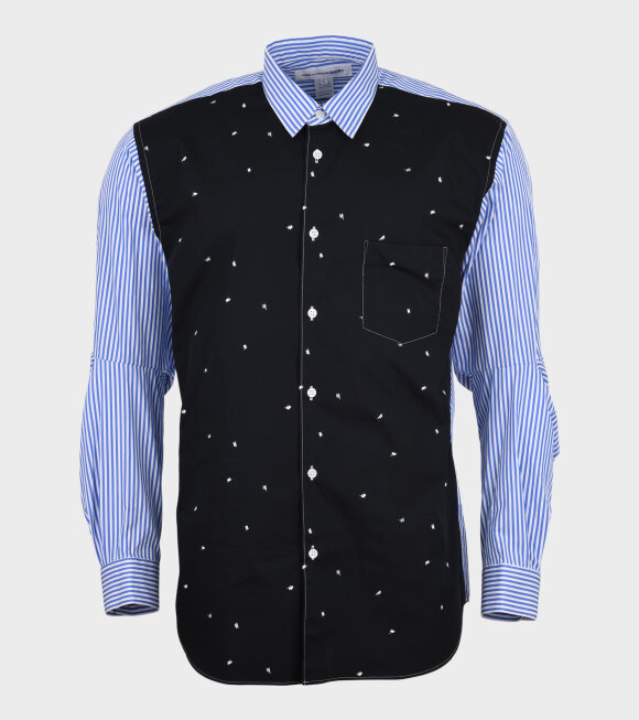 Comme des Garcons Shirt - Striped Stitching Shirt Blue/White/Black