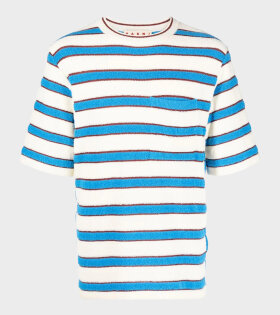 Striped Terry Cloth T-shirt Off-White/Blue