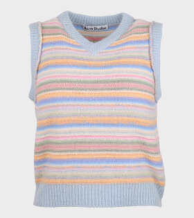 Striped Sweater Vest Pale Blue/Multicolor