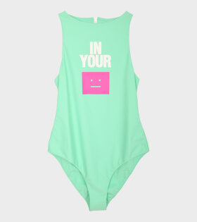 In Your Face Swimsuit Soft Green