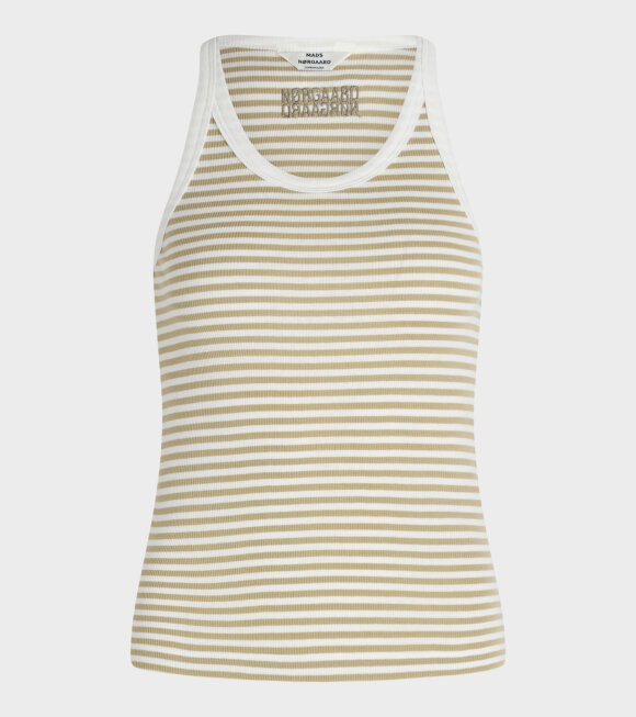 Mads Nørgaard  - Carry Top Striped Beige/White