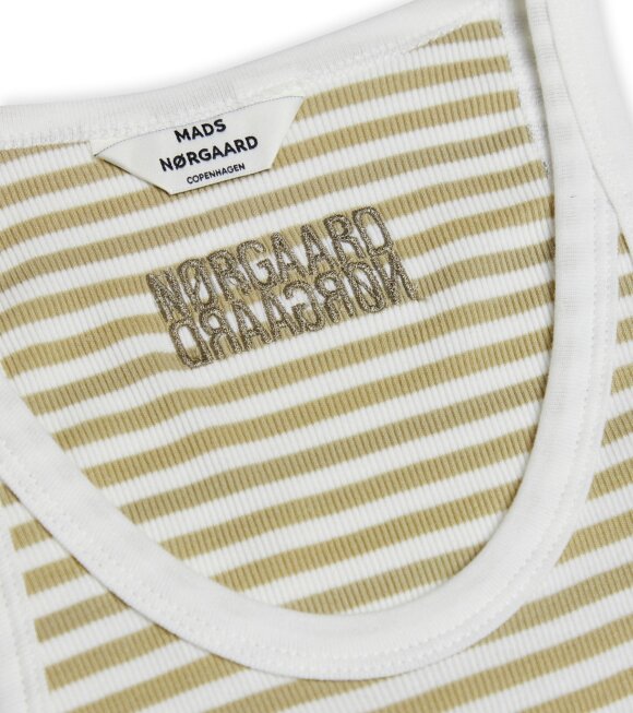 Mads Nørgaard  - Carry Top Striped Beige/White