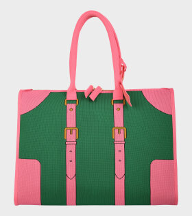Trompe L'oeil Jacquard Travel Bag Pink/Green