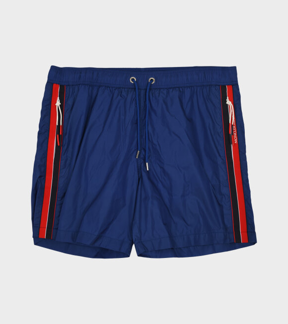 Moncler - Boxer Mare Striped Shorts Royal Blue