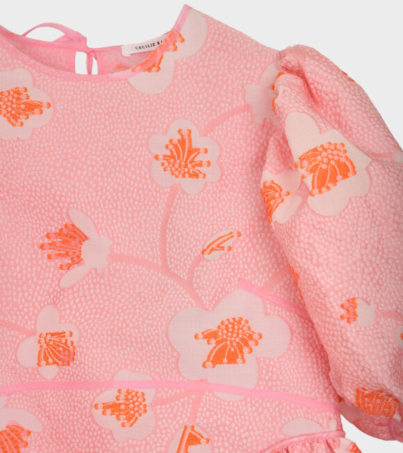 Cecilie Bahnsen - Fonda Dress Sorbet Pink/Vibrant Orange
