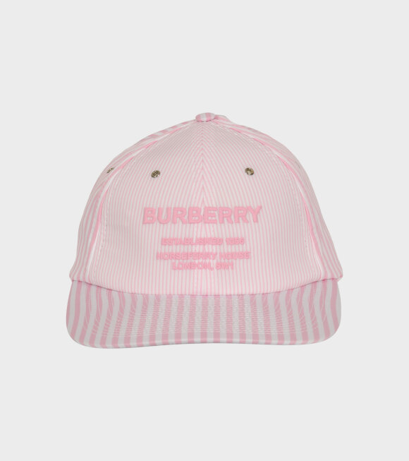 Burberry - Striped Logo Basket Cap Pink/White