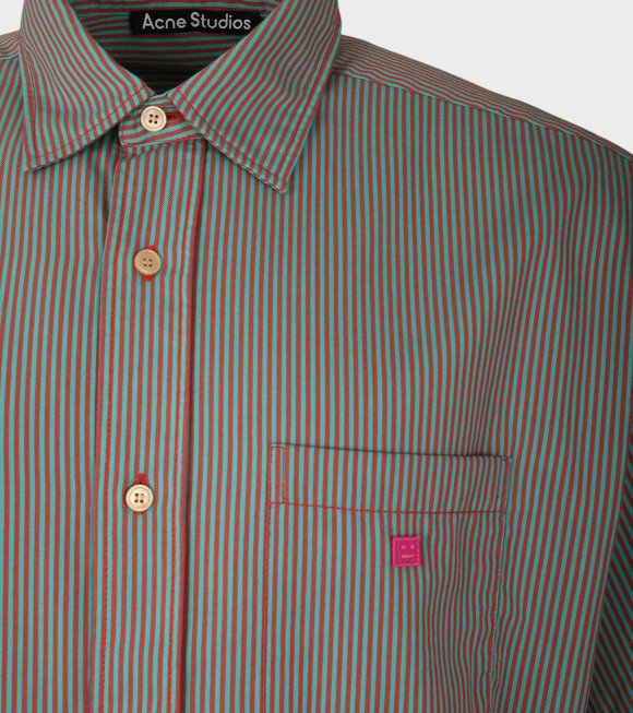 Acne Studios - Short Sleeve Shirt Turquoise/Red