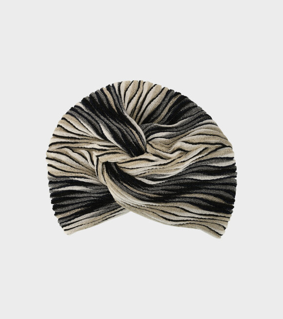 Missoni - Wavy Striped Glitter Turban Black/Beige