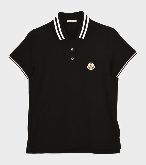 Moncler - Striped Collar Polo Black/White