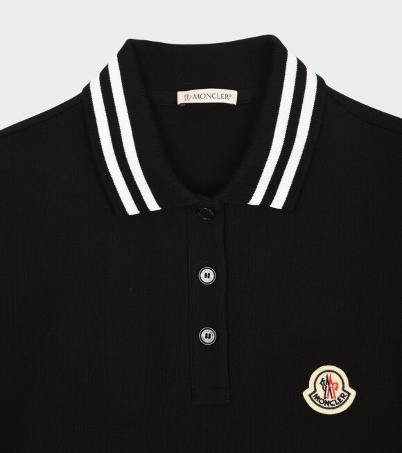 Moncler - Striped Collar Polo Black/White