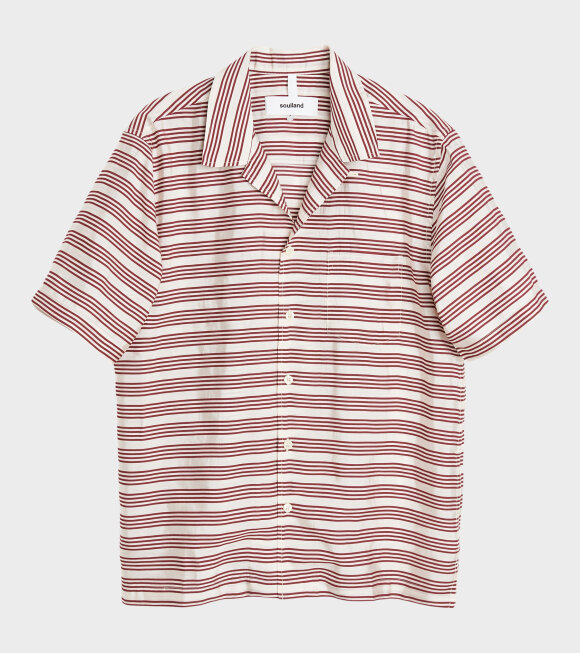 Soulland - Orson Shirt White/Red Stripes