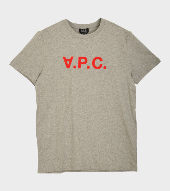 A.P.C - Velour Logo T-shirt Grey/Red